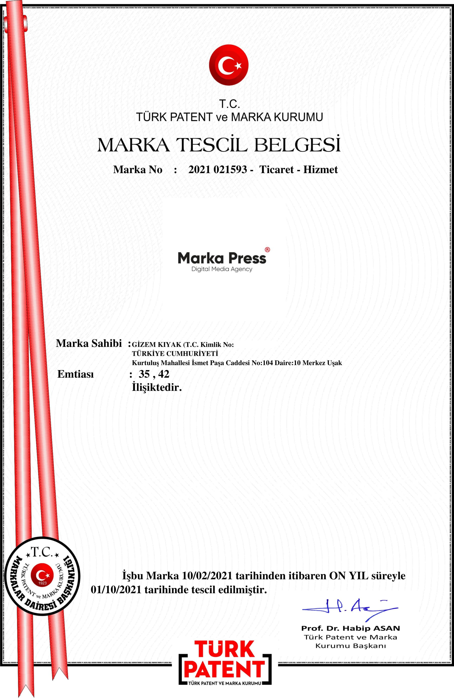 Marka Press Marka Tescili